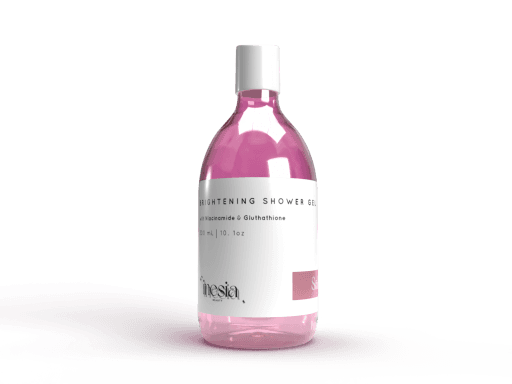 Botol bening merah muda INESIA Sakura Brightening Shower Gel